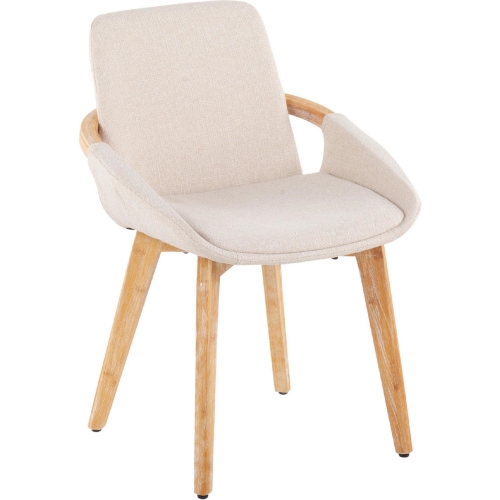 Cosmo Dining Chair in Cream Fabric & Bamboo